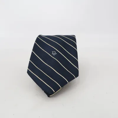 Cravate (Bleu, Blanc) de Christian Dior Polyester, Soie