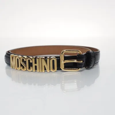 Ceinture (Noir, Or) de Moschino Cuir