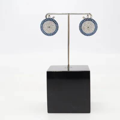 Boucles d'oreilles (Bleu, Argent) Argent