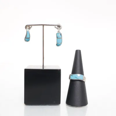 Sieradenset (Blauw, Zilver) Zilver