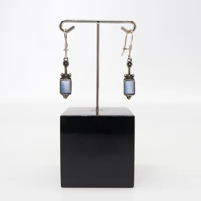 Boucles d'oreilles (Bleu, Argent) Argent