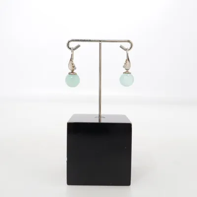 Boucles d'oreilles (Vert, Argent) Argent