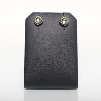 Earrings (Silver, Green) Silver