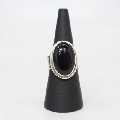 Ring (Black, Silver) Silver