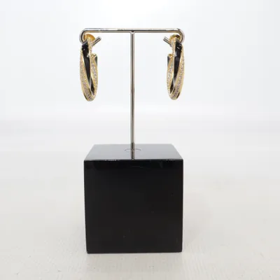 Boucles d'oreilles (Or, Noir) Argent