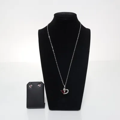 Smyckesset (Silverfärgad, Röd) Silver