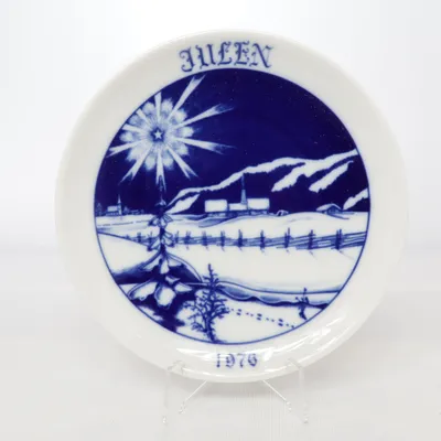 Assiette murale (Blanc, Bleu)