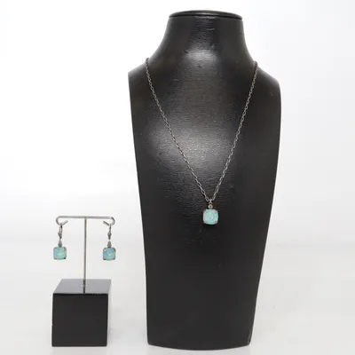 Jewelry set (Turquoise, Silver) from Catherine Popesco Unknown metal