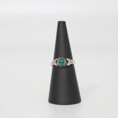 Bague (Argent, Vert) Argent