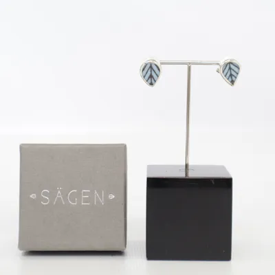 Boucles d'oreilles (Argent, Bleu, Noir) de Sagen Argent