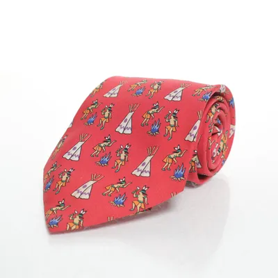 Stropdas (Rood, Meerkleurig) van Hermès Zijde
