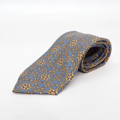 Stropdas (Blauw, Goud) van Hermès Zijde