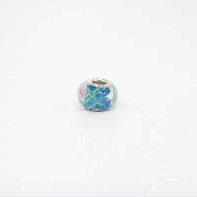 Charm (Transparent, Blue, Silver) Silver, Unknown metal