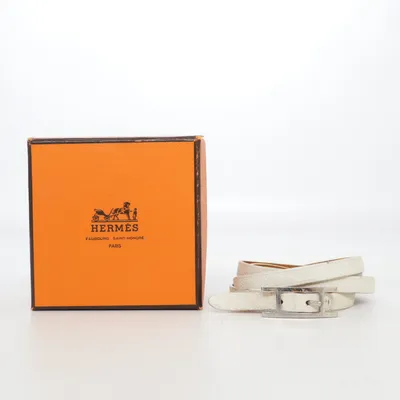 Bracelet (White, Brown) from Hermès Leather