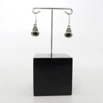 Boucles d'oreilles (Argent, Noir) Argent