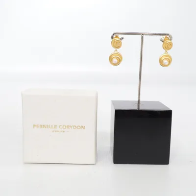 Earrings (Gold, White) from Pernille Corydon Silver
