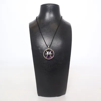 Halsband (Lila, Svart, Silverfärgad) Bärnsten
