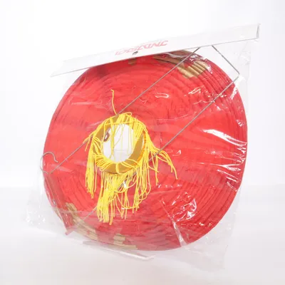 Lampskärm (Röd, Guldfärgad) från Indiska