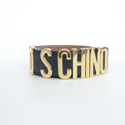 Bælte (Sort, Guld) fra Moschino Læder