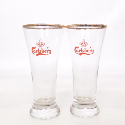 Ølglas (Transparent, Rød, Guld) fra Carlsberg