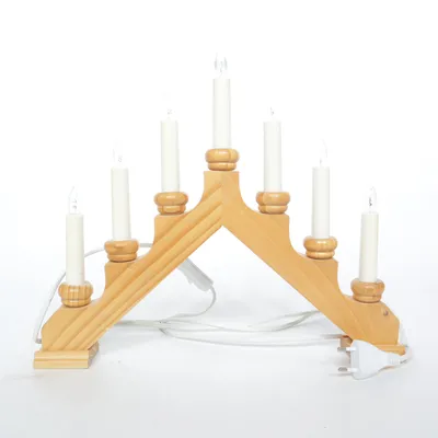 Elektrisk adventsljusstake (Beige, Vit)