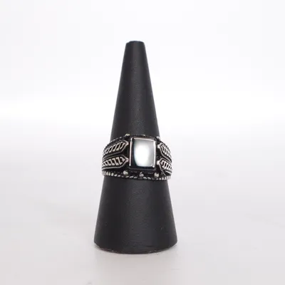 Zegelring (Zilver, Zwart) Zilver