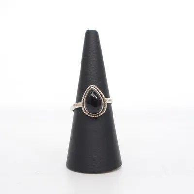 Ring (Silver, Black) Silver, Unknown metal