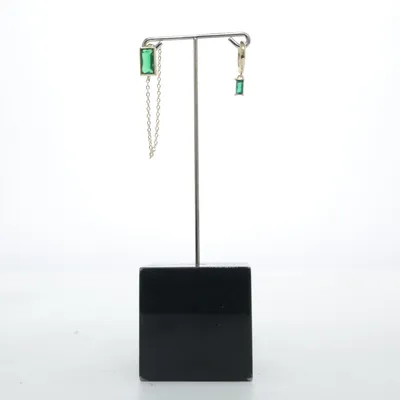 Oorbellen (Goud, Groen) Zilver