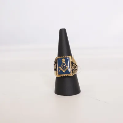 Klackring (Blå, Guldfärgad) Okänd metall