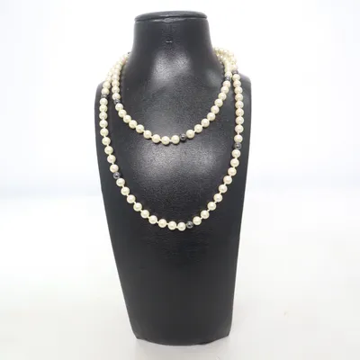 Halsband (Vit, Svart) Okänd metall