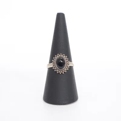 Ring (Silver, Black) Silver, Unknown metal