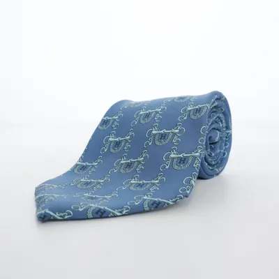 Stropdas (Blauw, Meerkleurig) van Hermès Zijde
