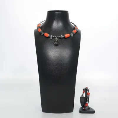 Jewelry set (Gray, Multicolored) Unknown metal