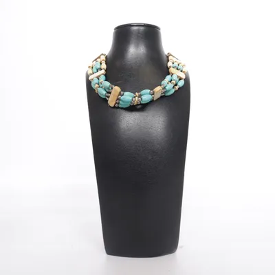 Choker (Turkos, Vit) Okänd metall