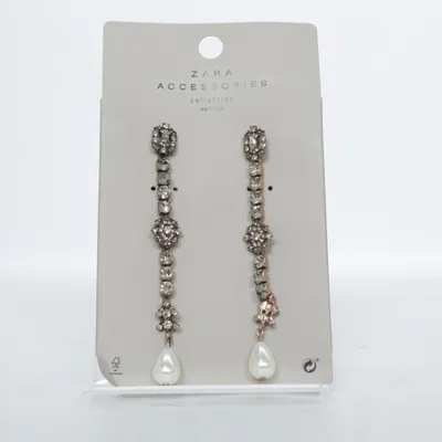 Earrings (Brown, White) from Zara Accessories Unknown metal