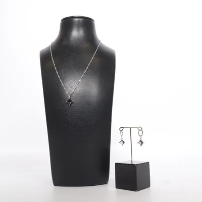 Smyckesset (Silverfärgad, Lila) Silver