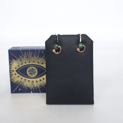 Earrings (Gold, Green) from Maanesten Silver
