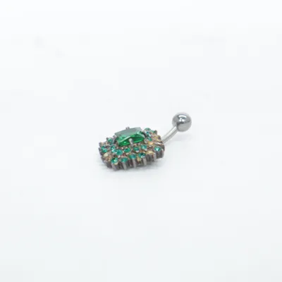 Piercing sieraden (Zilver, Groen) Zilver