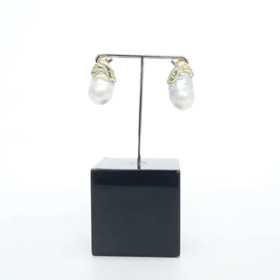 Örhängen (Guldfärgad, Vit) Silver