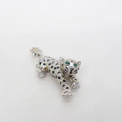 Broche (Zilver, Zwart, Groen) Onbekend materiaal