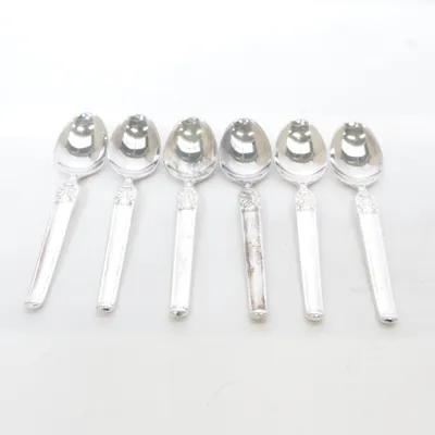 Sked (6 större teskedar FRIGAST i mycket fint skick!) från Frigast Denmark Nysilver