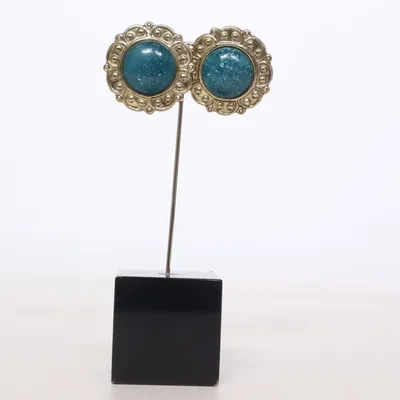 Clips øreringe (Grøn, Guld) Ukendt metal, Plast