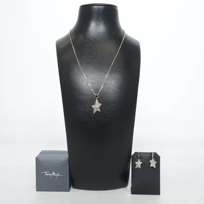 Jewelry set (Silver, Transparent) from Thierry Mugler Silver