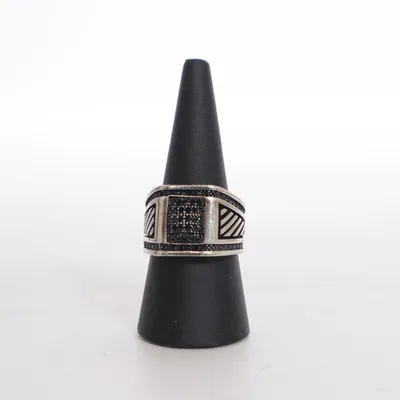 Ring (Zilver, Zwart) Zilver