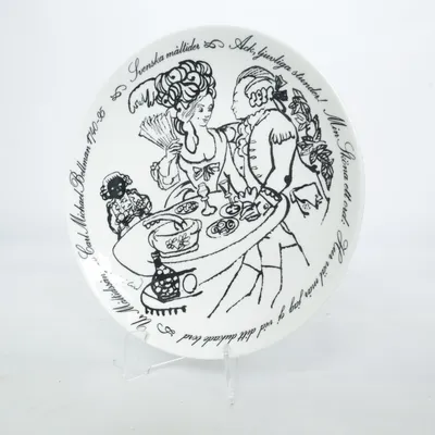 Tallrik (Vit, Svart) från Gustavsberg