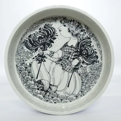 Serving bowl (White, Black) from Bjørn Wiinblad