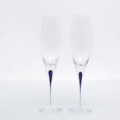 Champagneglas (Orrefors Intermezzo champagneglas Blå droppe ) från Orrefors Sweden