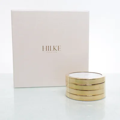 Glasunderlägg (Vit, Guldfärgad) från HILKE Collection