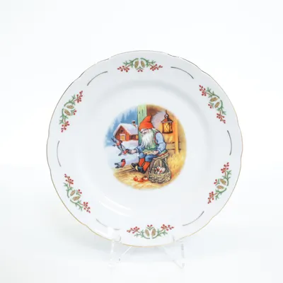 Tallrik (Vit, Flerfärgad) från Fyrklövern