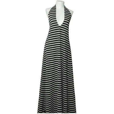 Robe longue (Noir, Blanc) de Adoore Élasthane, Polyester